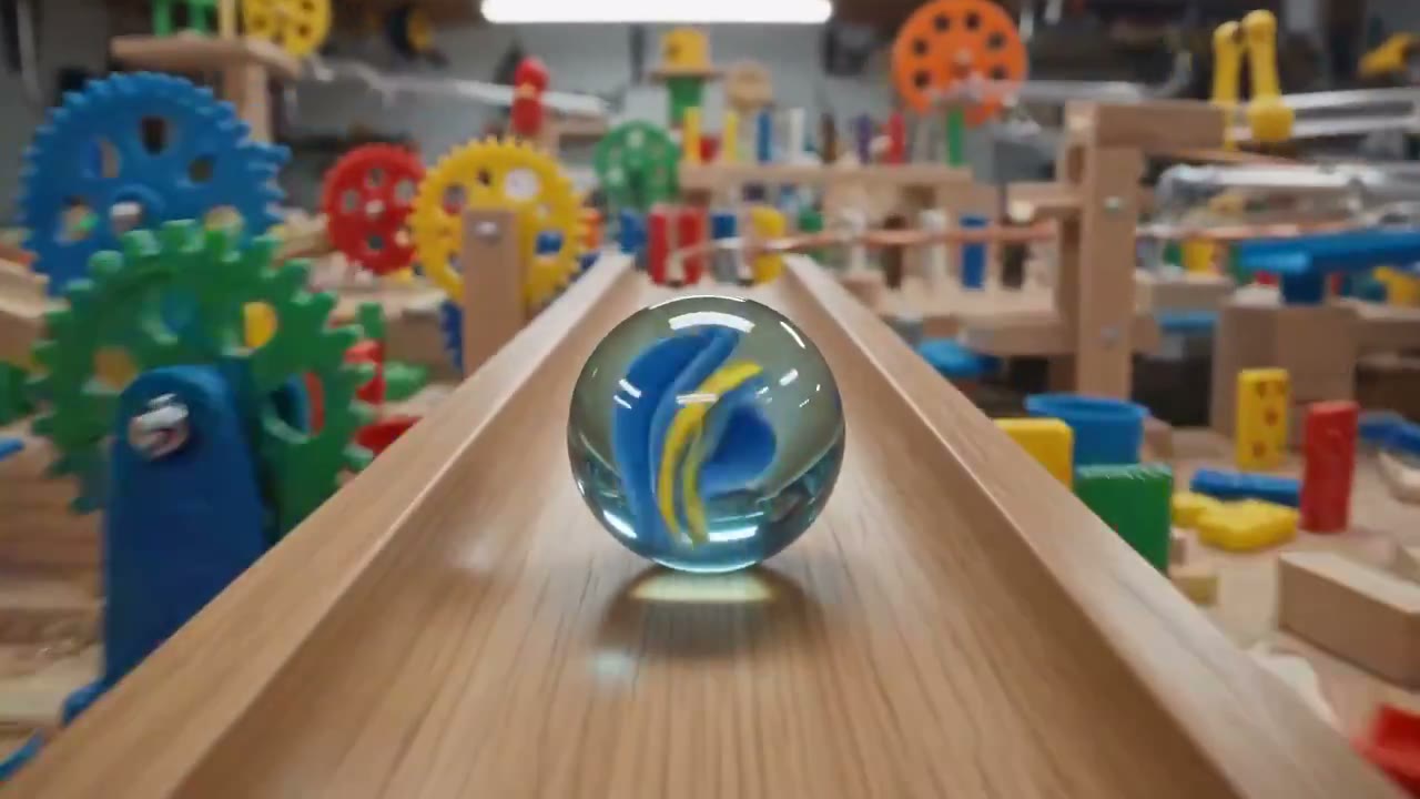 Marble-run demo — not Gemini Omni output